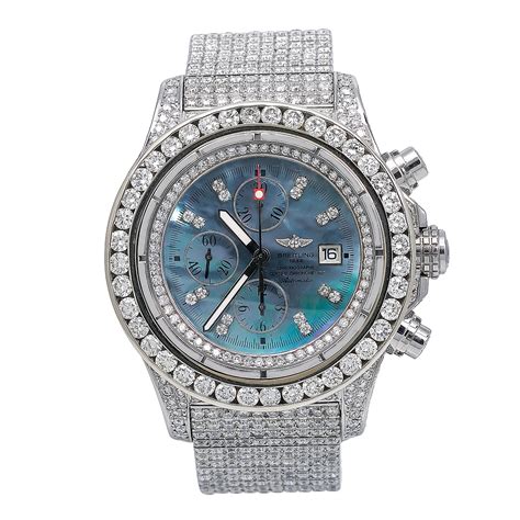 iced out breitling super avenger|Breitling Super Avenger 48mm 15ct Fully Iced Out with Diamonds .